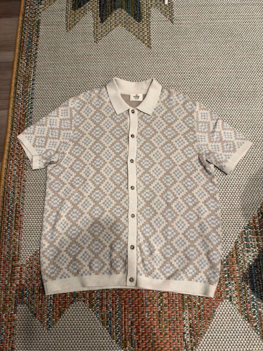 Marine Layer Short Sleeve Sweater Polo